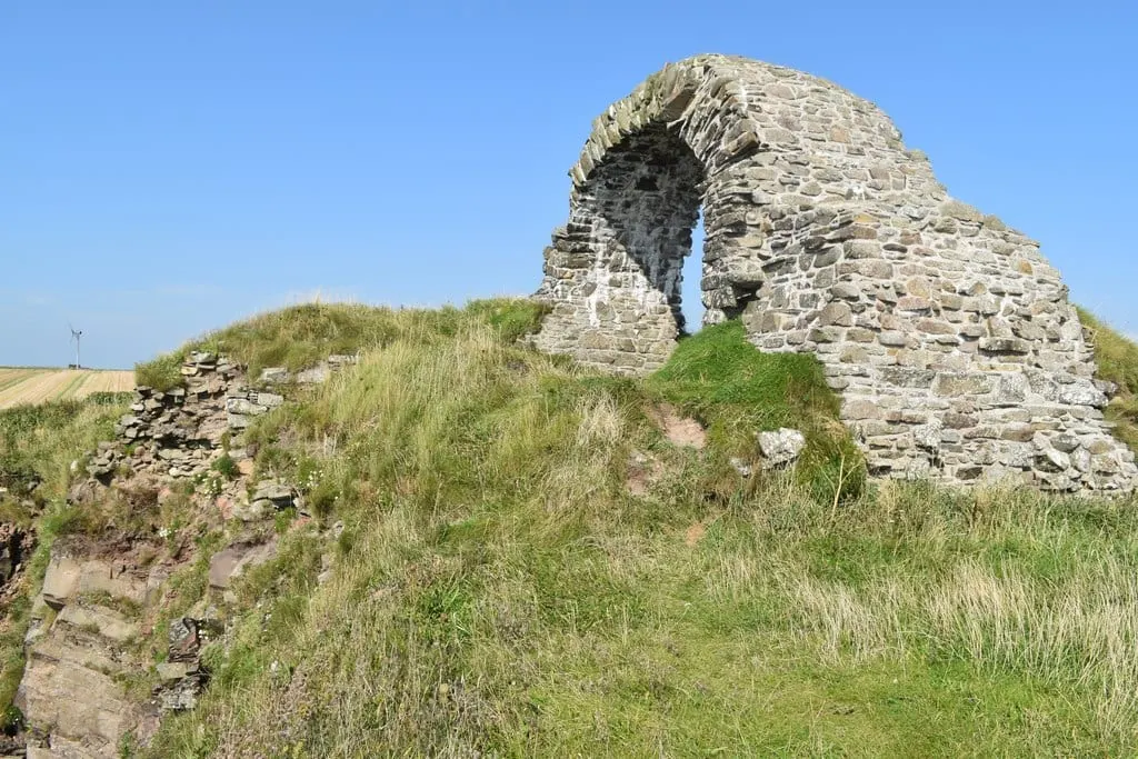 Photo of Cruggleton Castle, a ruined castle near Garlieston, Dumfries and Galloway, southern Scotland.