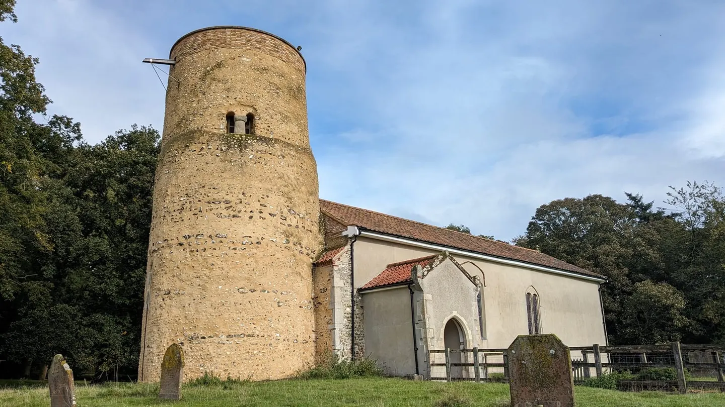Photo of St Andrew, East Lexham, a church in Norfolk, eastern England.