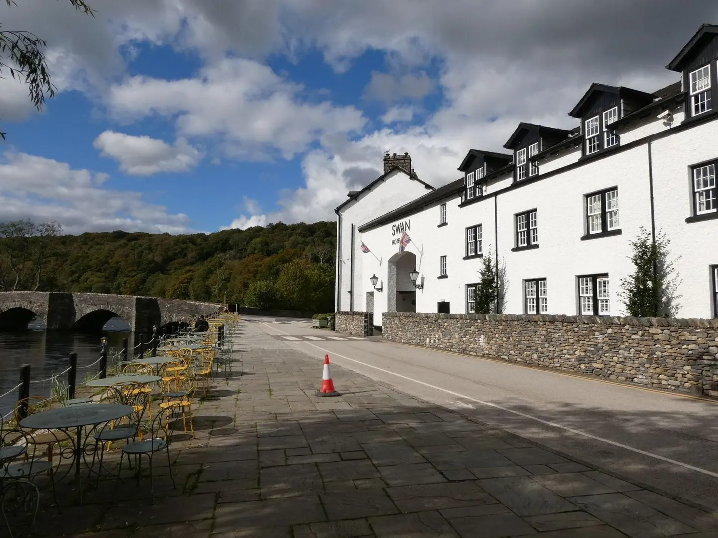 Photo of The Swan Hotel, a pub near Newby Bridge in the Lake District, Cumbria, north west England.