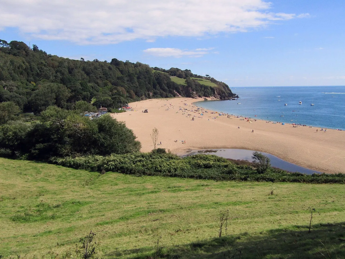Photo of Blackpool Sands, a swimming spot near Dartmouth, Devon, south west England.