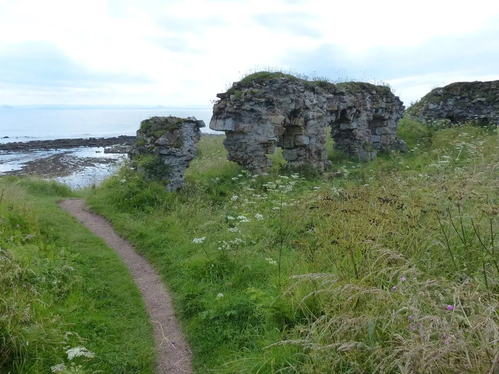 Photo of Ardross Castle, a ruined castle near St Monans, Fife, central Scotland.