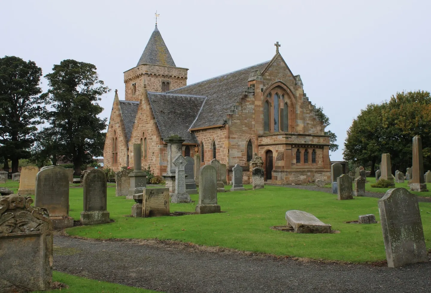 Photo of Aberlady Parish Church, a church in East Lothian, central Scotland.