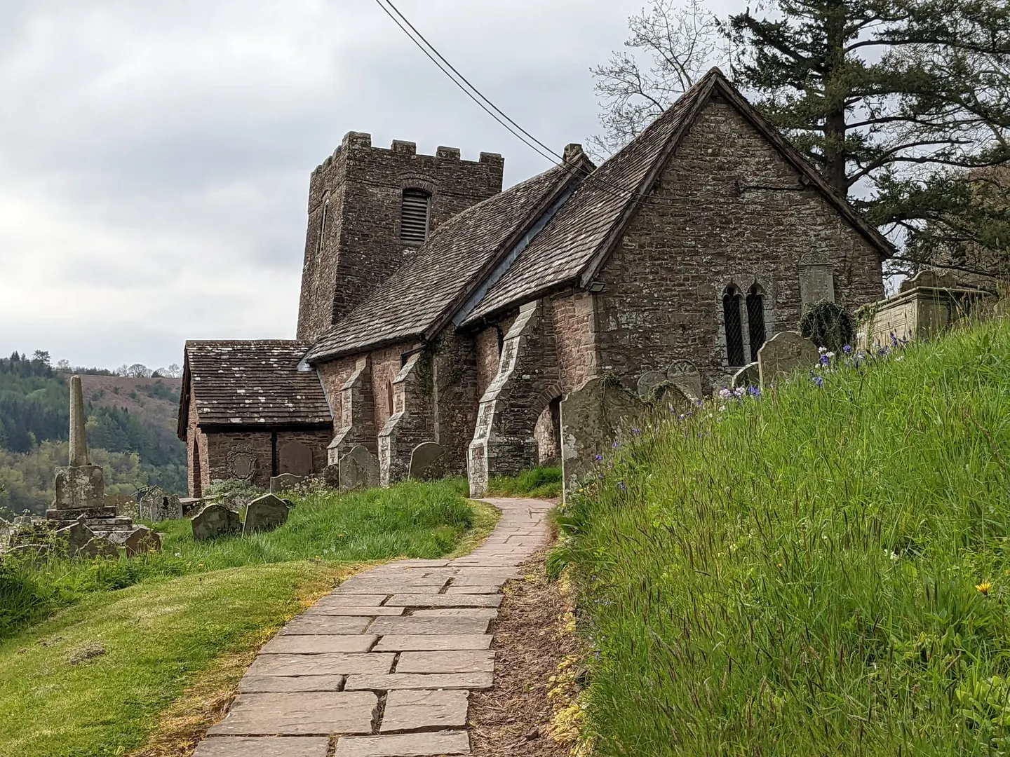 Photo of St Martin's Church, Cwmyoy, a church in Bannau Brycheiniog, Monmouthshire, south east Wales.