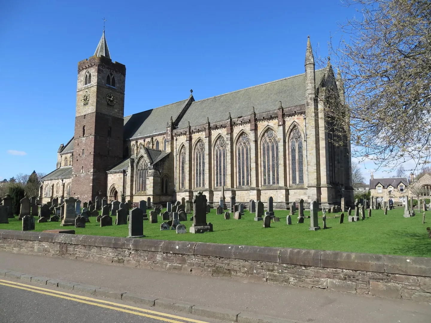 Photo of Dunblane Cathedral, a cathedral in Stirling, central Scotland.