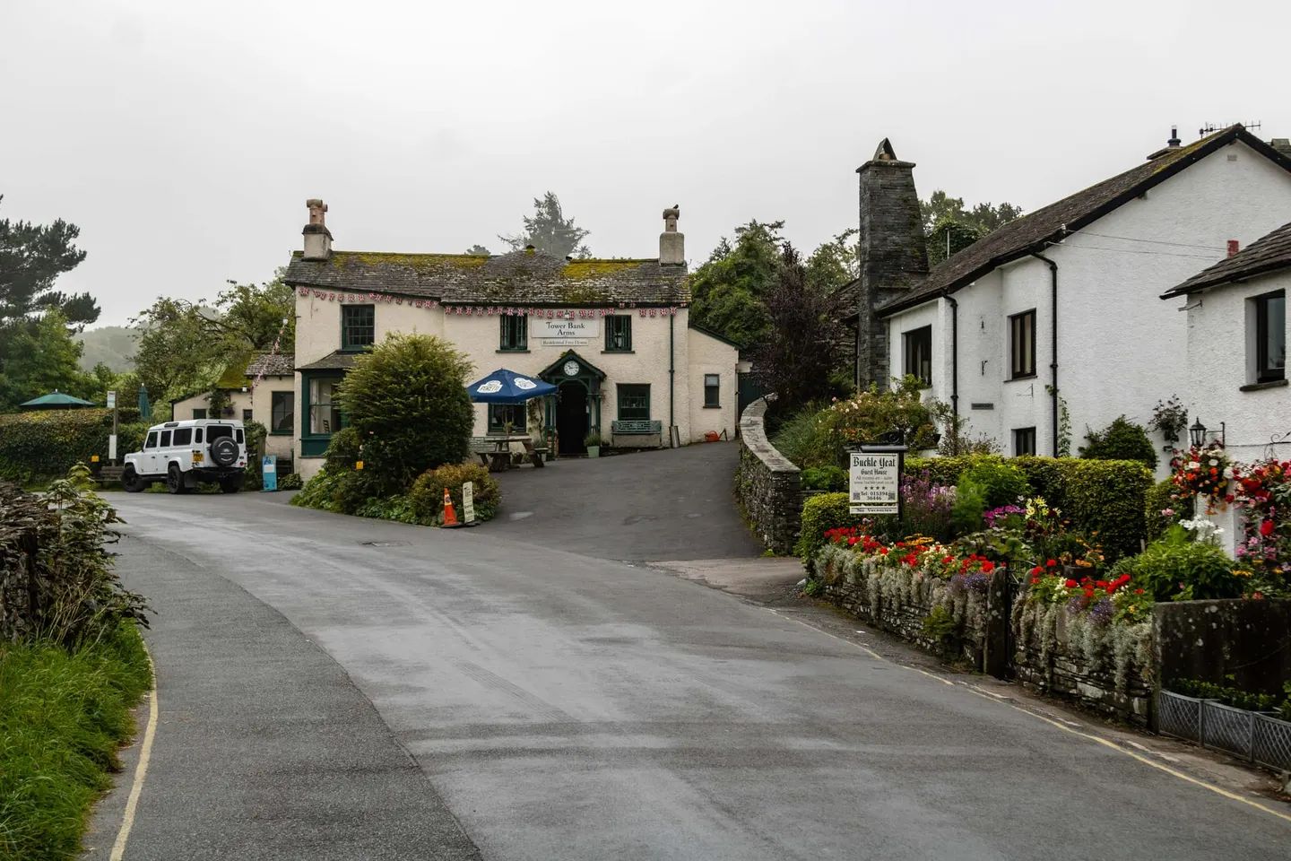Photo of Tower Bank Arms, a pub near Near Sawrey in the Lake District, Cumbria, north west England.