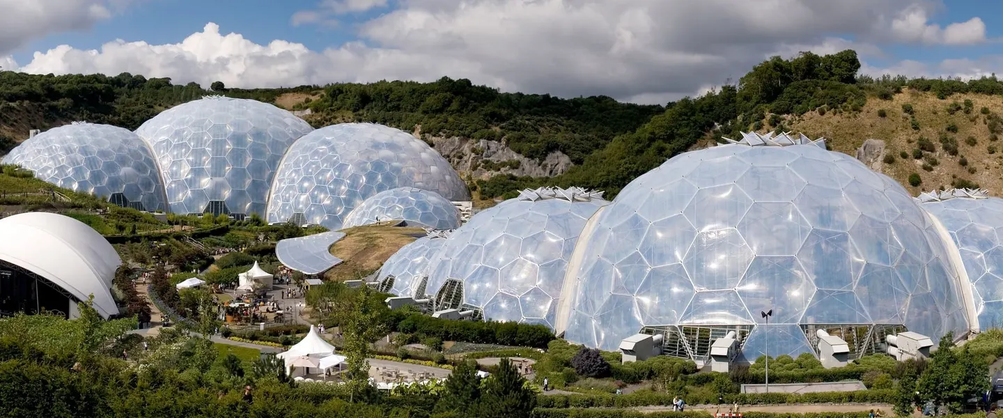 Photo of Eden Project, a visitor attraction near Charlestown, Cornwall, south west England.
