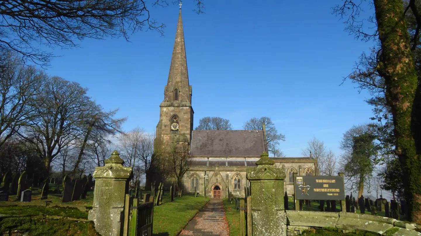 Photo of Grindon, a village in the Peak District, Staffordshire, central England.