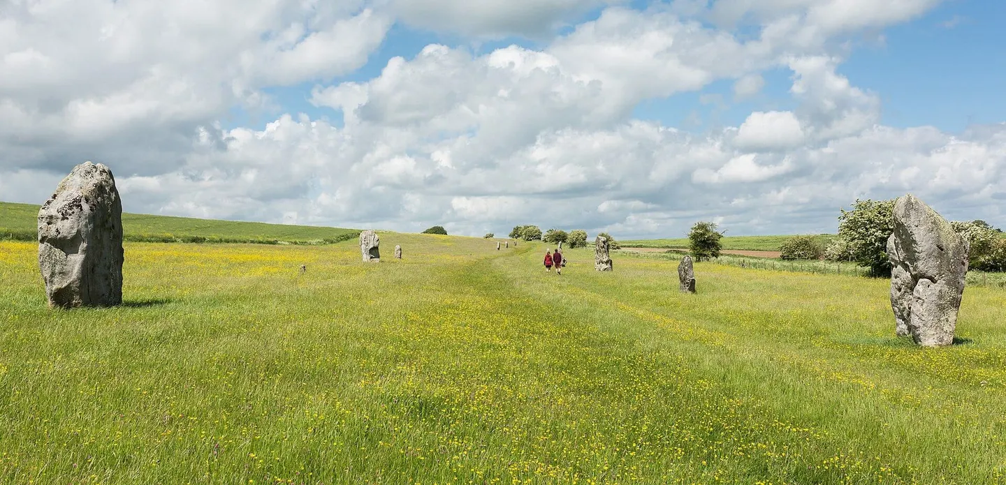 Photo of West Kennet Avenue, a stone row near Avebury in the North Wessex Downs, Wiltshire, south west England.