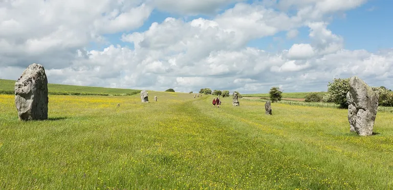 Photo of West Kennet Avenue, a stone row near Avebury in the North Wessex Downs, Wiltshire, south west England.