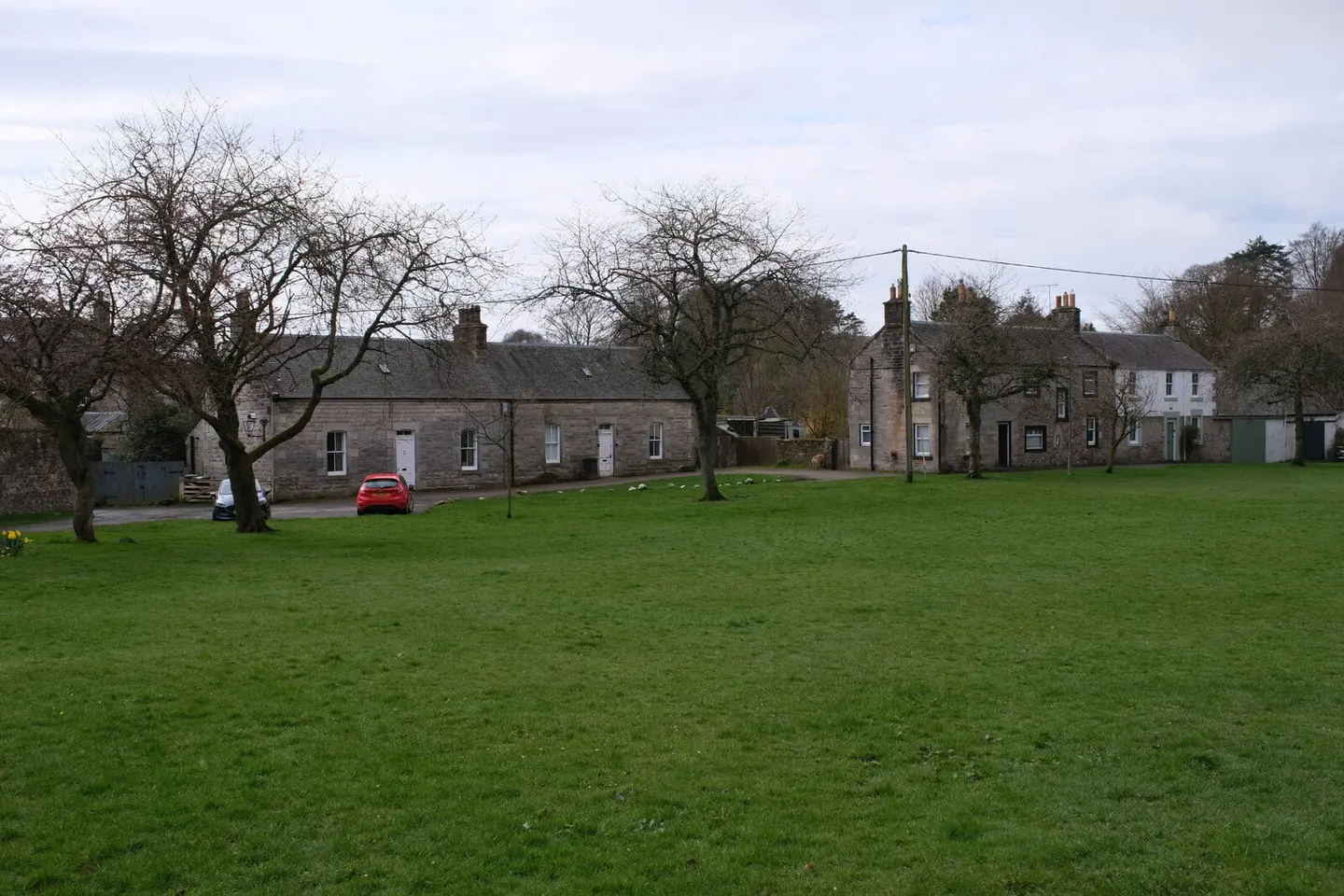 Photo of West Linton, a village in the Scottish Borders, southern Scotland.