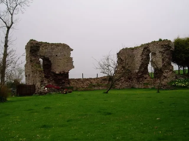 Photo of Llanddew Castle, a ruined castle near Brecon, the Powys, mid Wales.