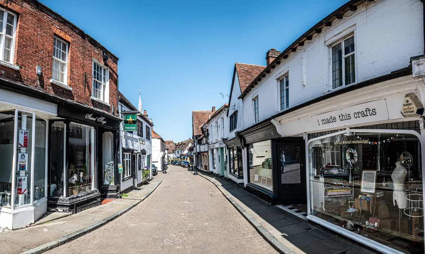 Photo of Godalming, a village in Surrey, south east England.