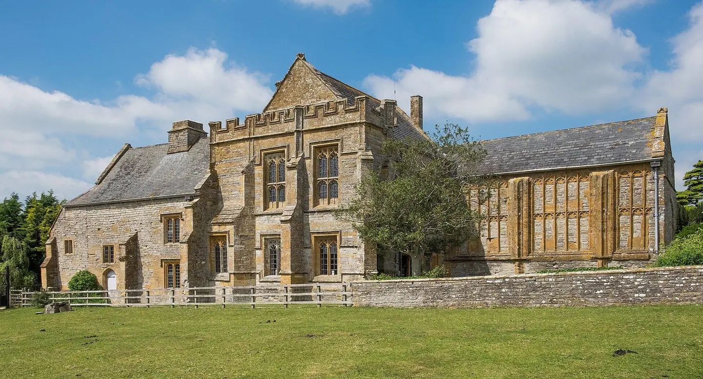 Photo of Muchelney Abbey, a ruined abbey near Somerton, Somerset, south west England.