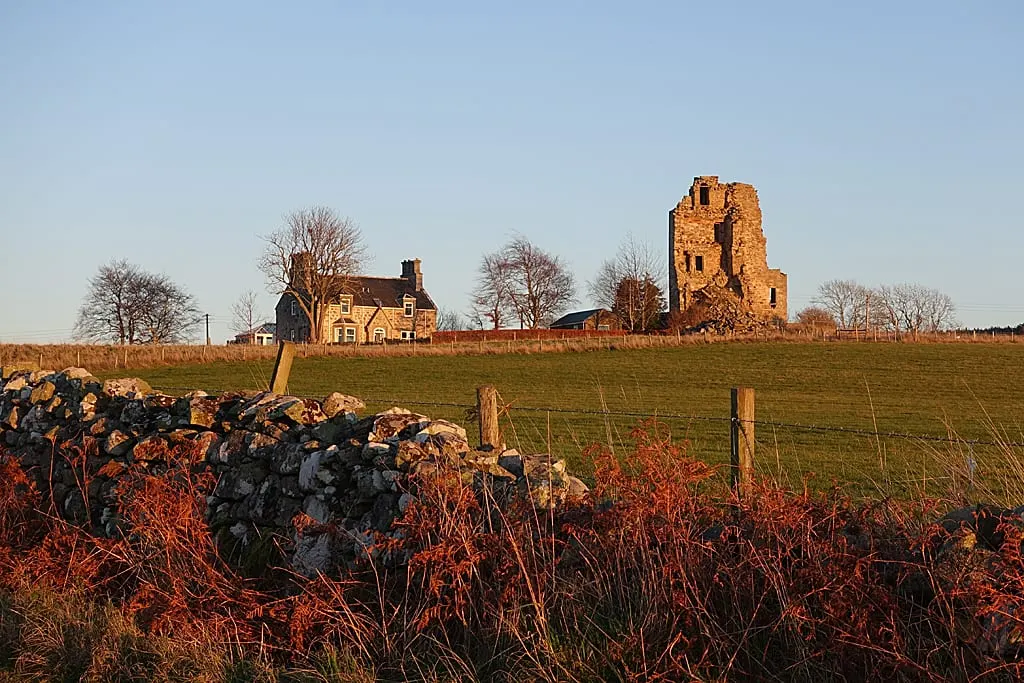 Photo of Blervie Castle, a ruined castle near Forres, Moray, the Scottish Highlands and Islands.