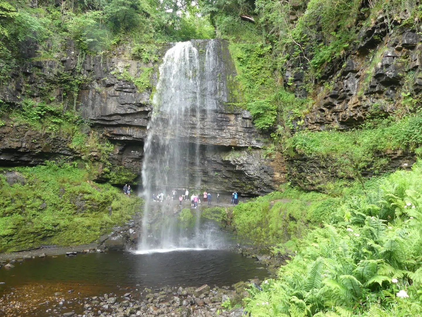 Photo of Henrhyd Falls, a waterfall near Pontneddfechan in Bannau Brycheiniog, the Powys, mid Wales.
