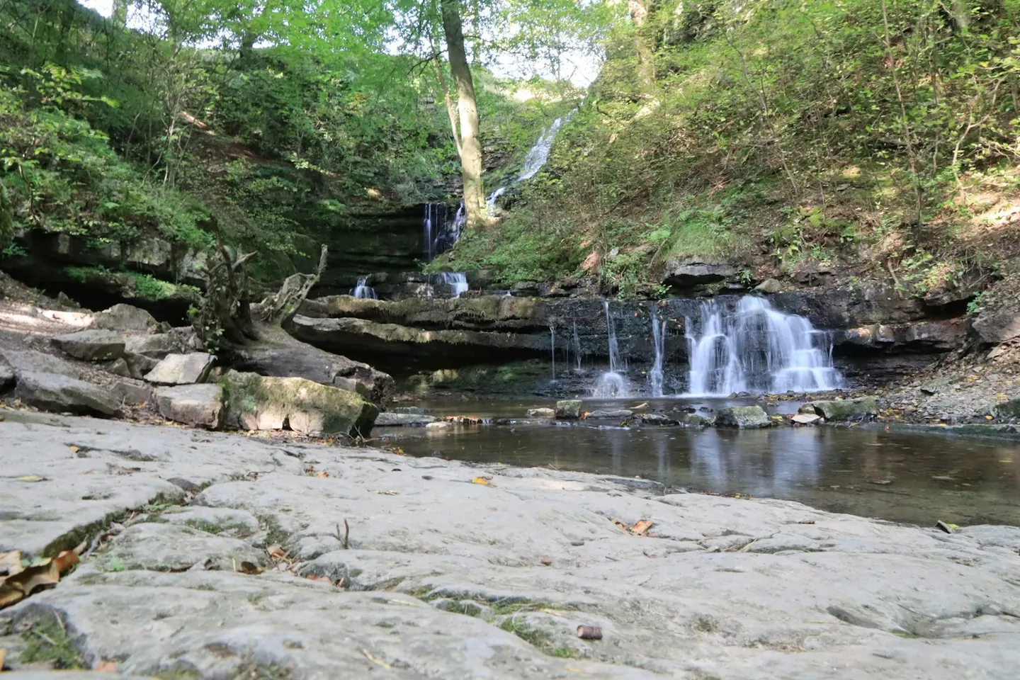 Photo of Scaleber Force, a waterfall near Settle in the Yorkshire Dales, North Yorkshire, northern England.