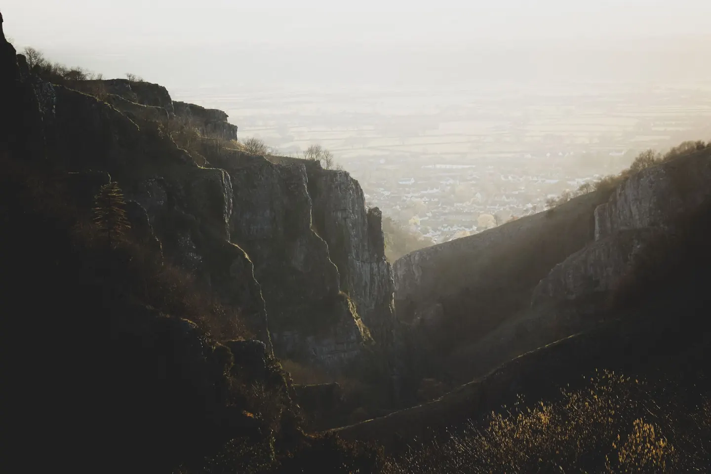 Photo of the Mendip Hills, a National Landscape in Somerset, south west England.