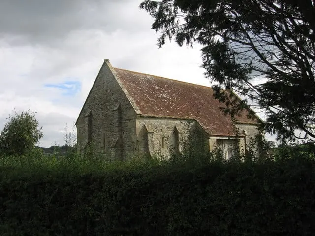 Photo of West Pennard Court Barn, an ancient site near Glastonbury, Somerset, south west England.