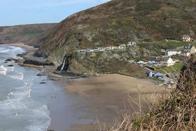 Photo of Tresaith Beach, a beach near Aberporth, Ceredigion, mid Wales.
