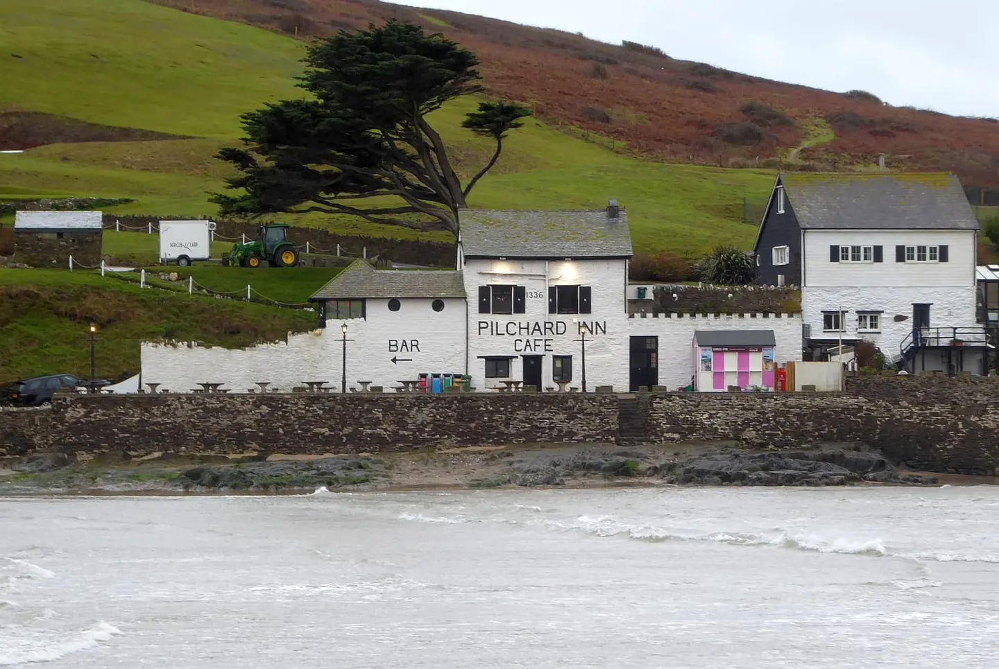 Photo of The Pilchard Inn, a pub near Bigbury-on-Sea, Devon, south west England.