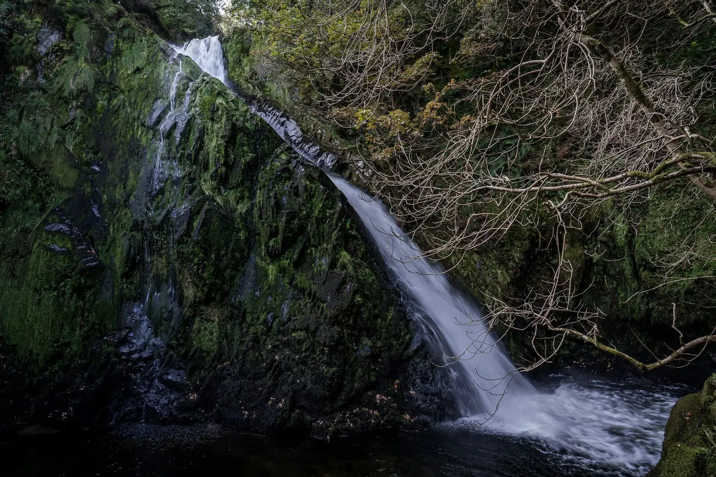 Photo of Ceunant Mawr (Llanberis Falls), a waterfall in Eryri, Gwynedd, north Wales.