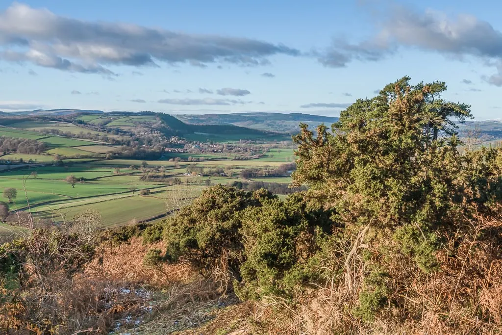 Photo of Croft Ambrey, a hillfort near Aymestrey, Herefordshire, central England.