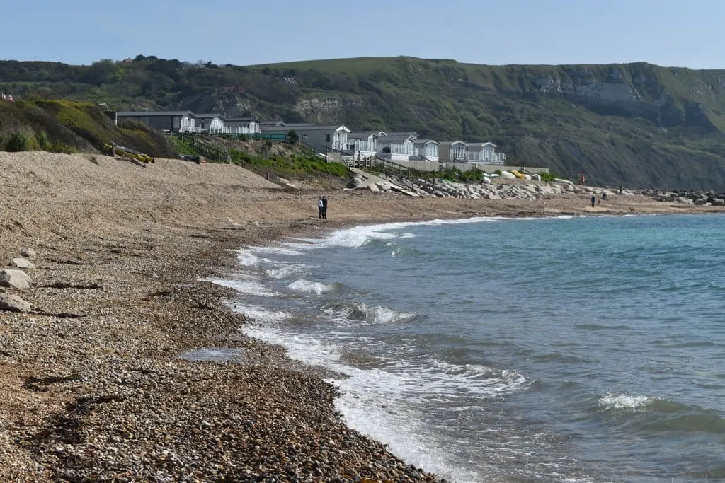 Photo of Ringstead Bay, a swimming spot near Osmington, Dorset, south west England.