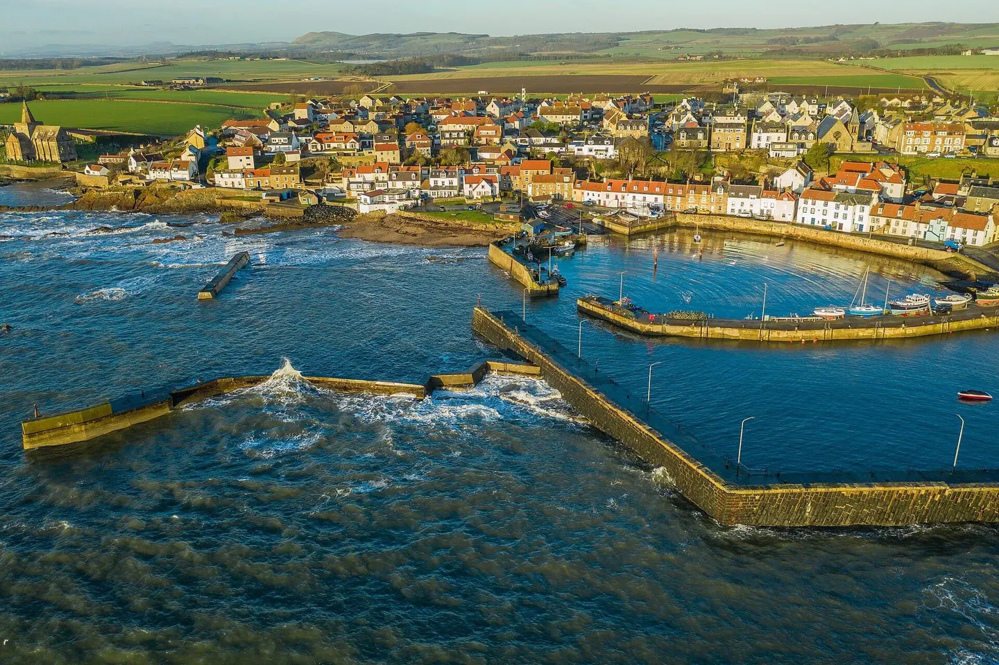 Photo of St Monans Harbour, a visitor attraction in Fife, central Scotland.