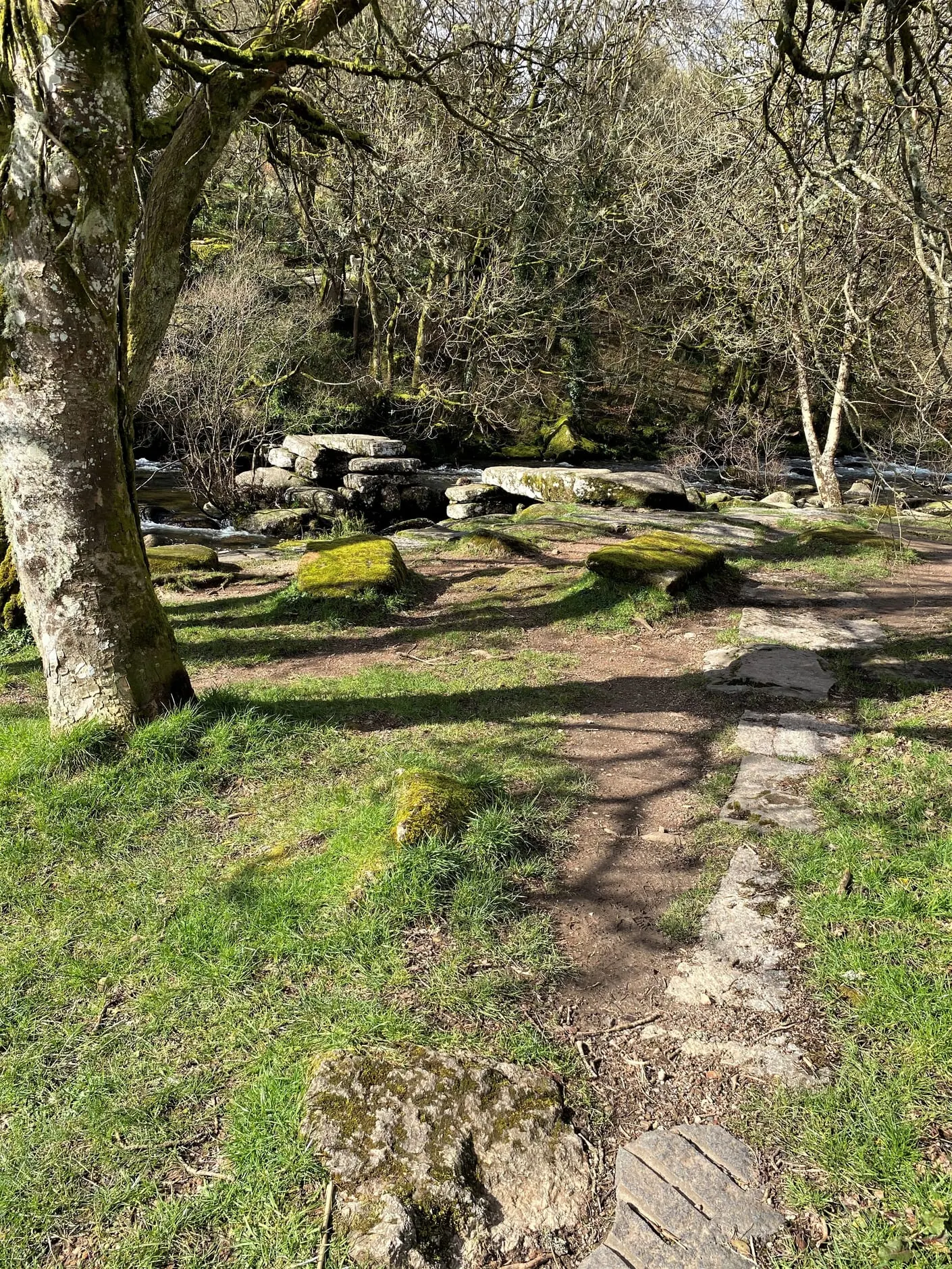 Photo of Dartmeet, a landmark near Buckland-in-the-Moor in Dartmoor, Devon, south west England.