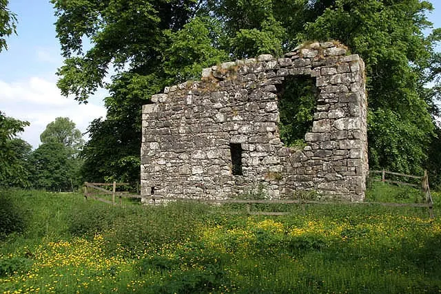 Photo of Langholm Castle, a ruined castle in Dumfries and Galloway, southern Scotland.