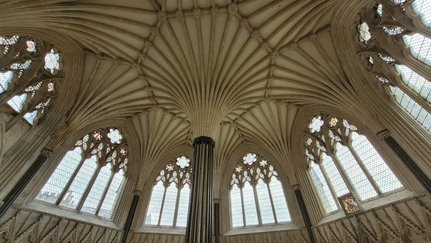 Photo of Wells Cathedral, a cathedral in Somerset, south west England.