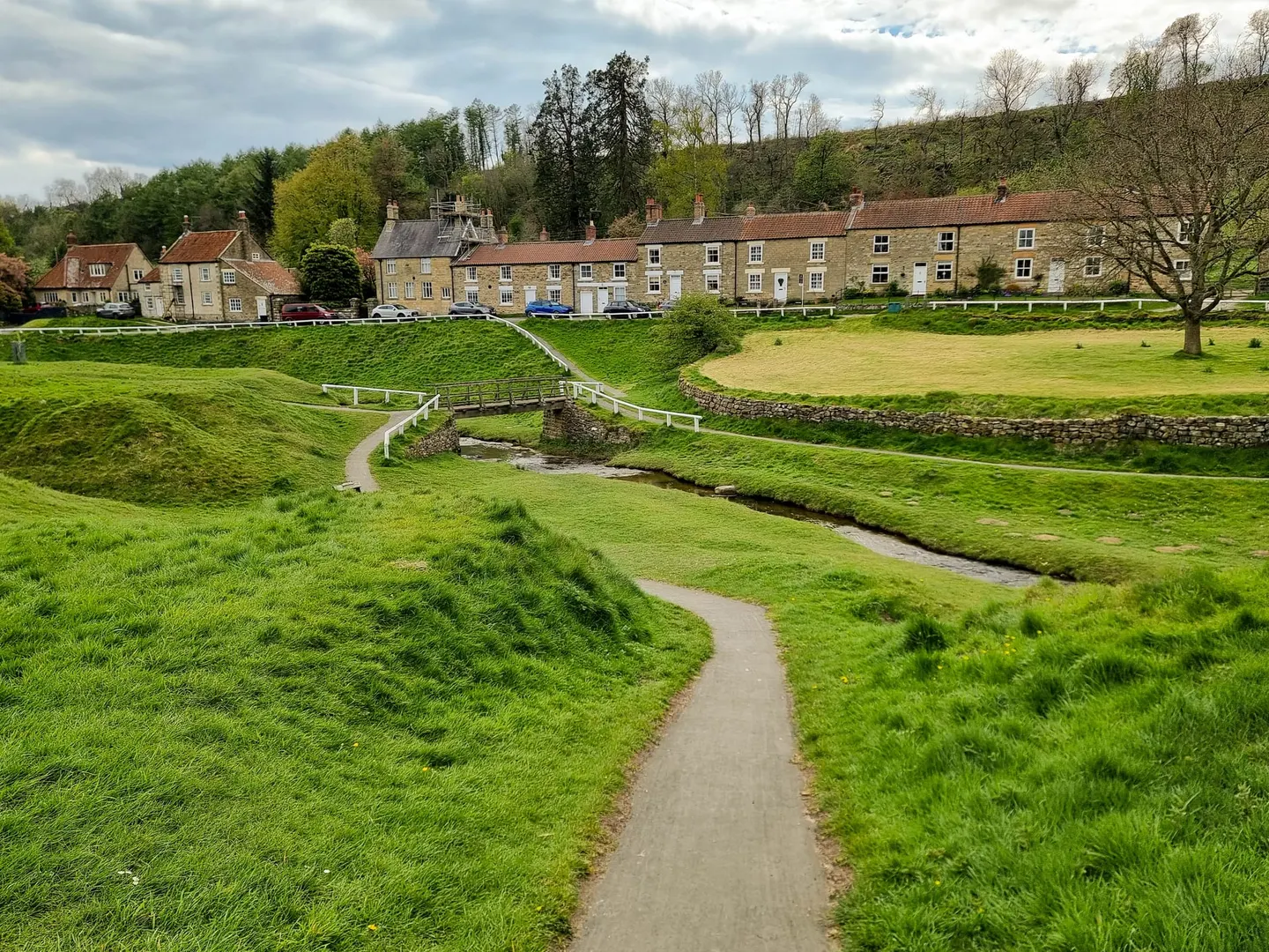 Photo of Hutton-le-Hole, a village in the North York Moors, North Yorkshire, northern England.