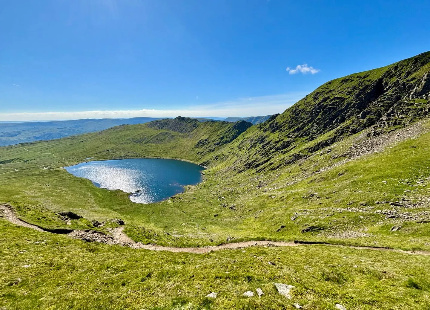 Photo of Red Tarn, a tarn near Glenridding in the Lake District, Cumbria, north west England.