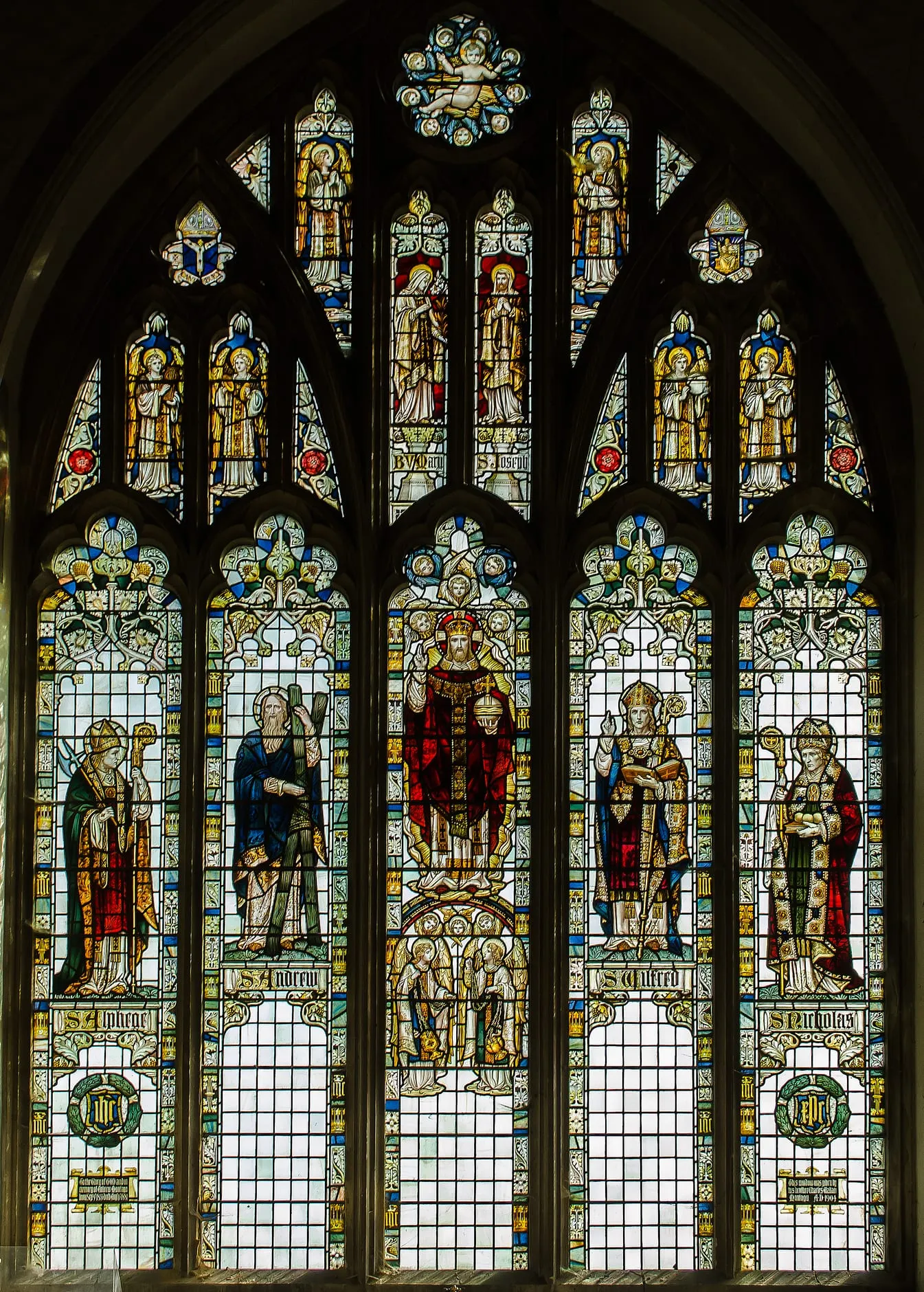 Photo of St Andrew's, a church near Alfriston in the South Downs, East Sussex, south east England.