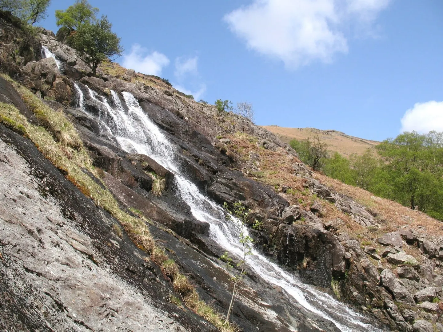Photo of Sourmilk Gill, Seathwaite, a waterfall near Seatoller in the Lake District, Cumbria, north west England.