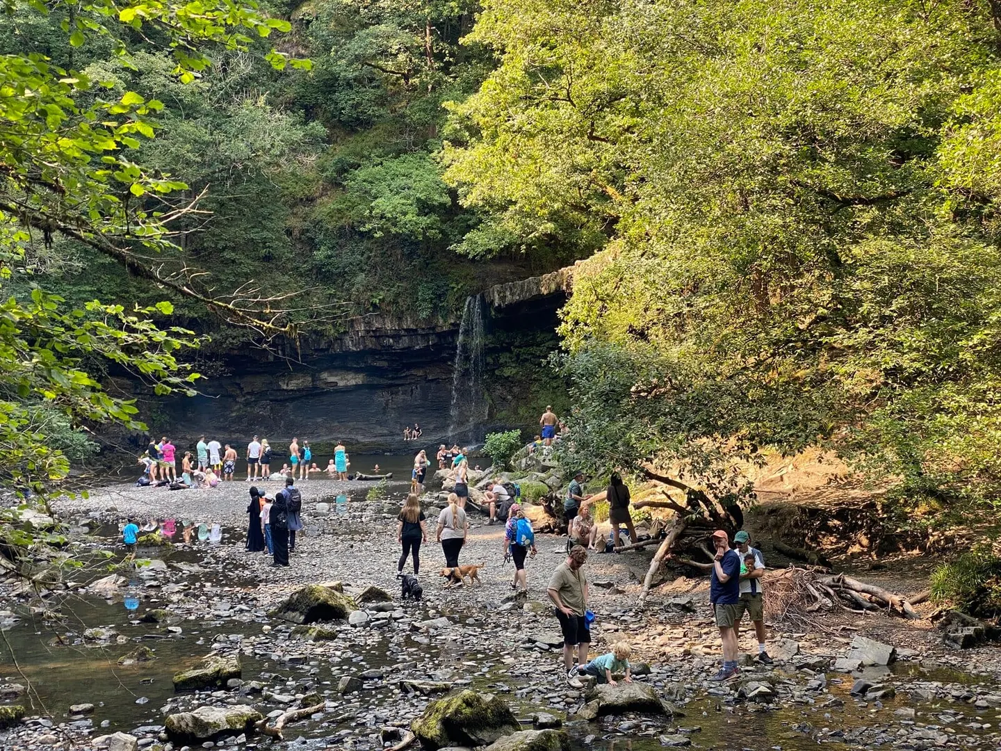 Photo of Sgwd Gwladys (Lady Falls), a waterfall near Pontneddfechan in Bannau Brycheiniog, Neath Port Talbot, south west Wales.