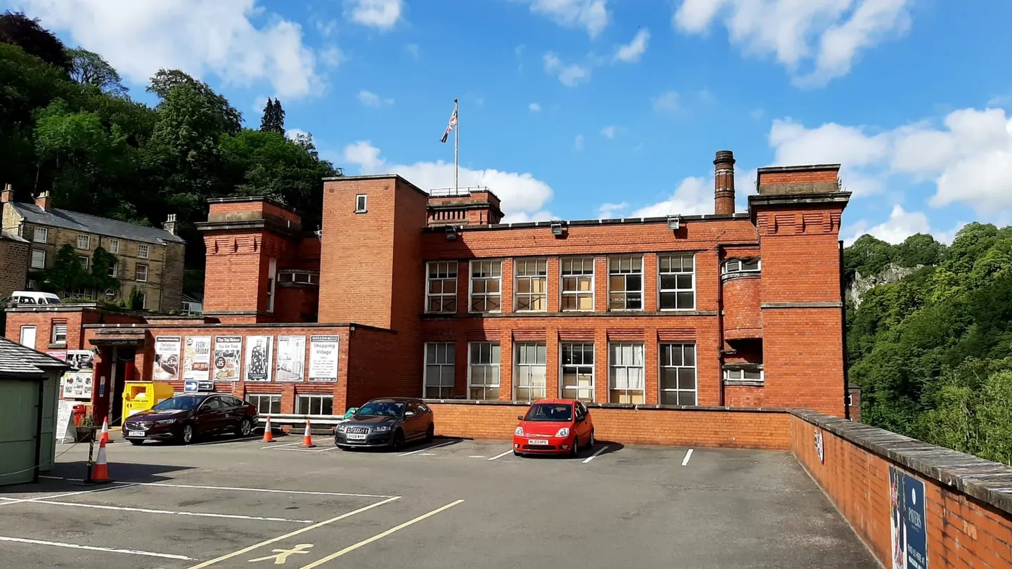 Photo of Masson Mills, a landmark near Cromford, Derbyshire, central England.