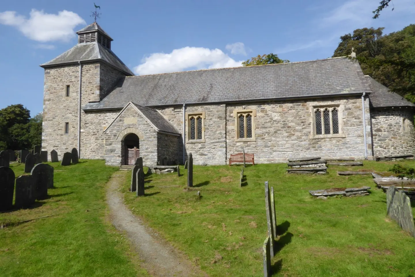 Photo of St Melangell's Church, Pennant Melangell, a church in the Powys, mid Wales.