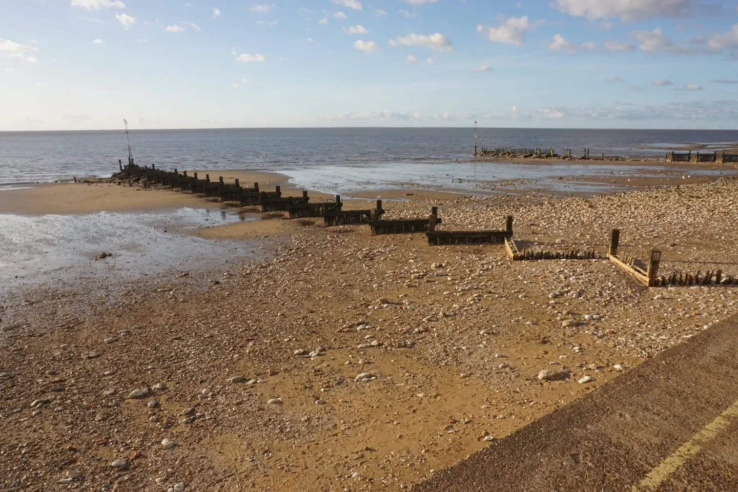 Photo of Hunstanton Main Beach, a swimming spot in Norfolk, eastern England.