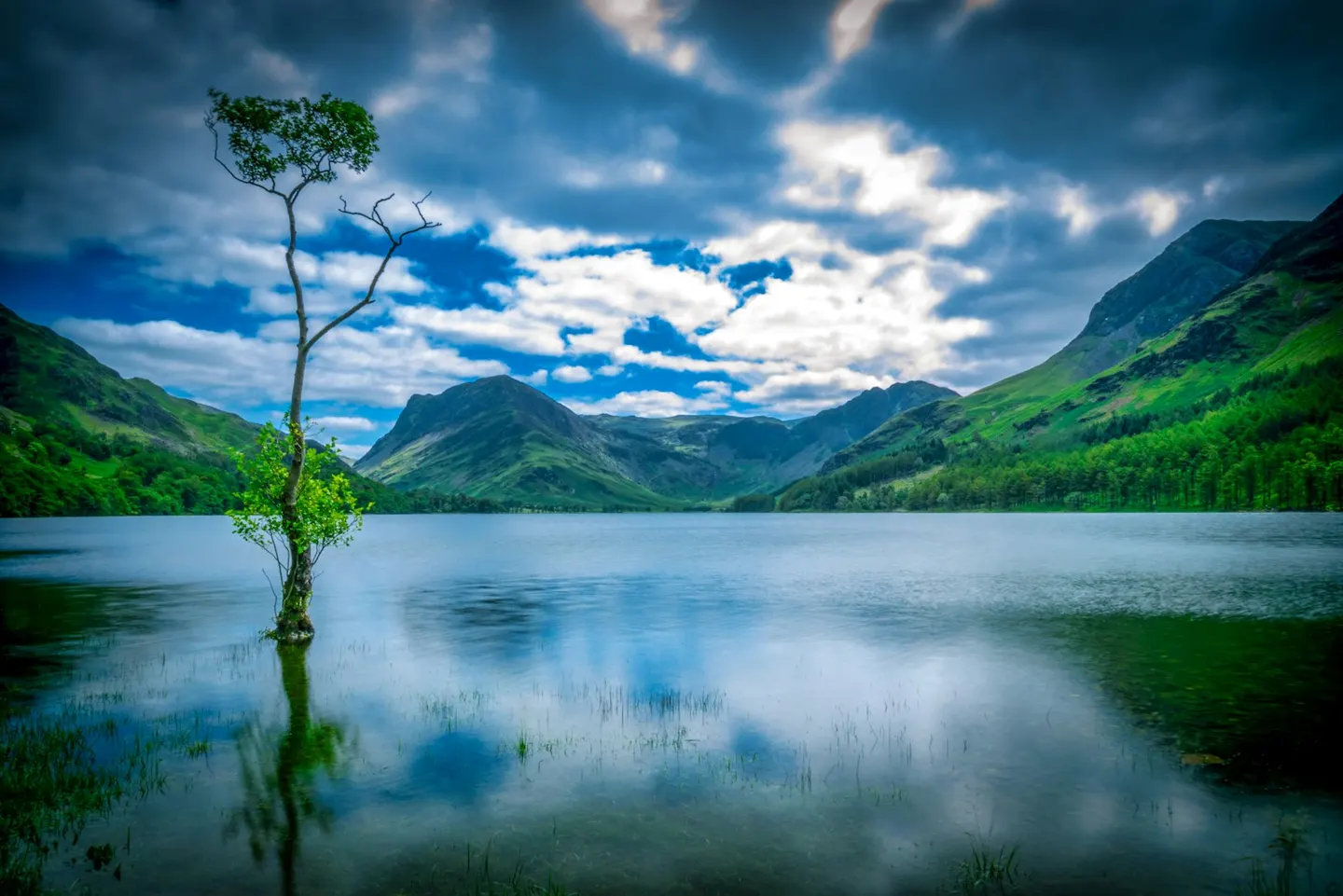 Photo of Buttermere, a mere near Little Town in the Lake District, Cumbria, north west England.