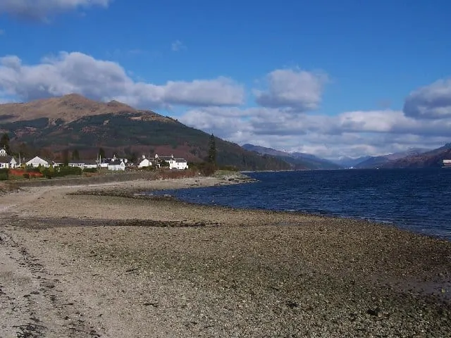 Photo of Ardentinny Beach, a beach near Blairmore in Loch Lomond & The Trossachs, Argyll and Bute, the Scottish Highlands and Islands.
