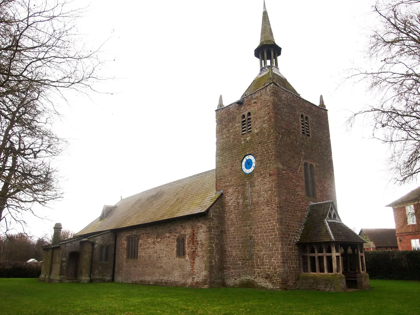 Photo of Rotherwas Chapel, a ruined chapel near Fownhope, Herefordshire, central England.