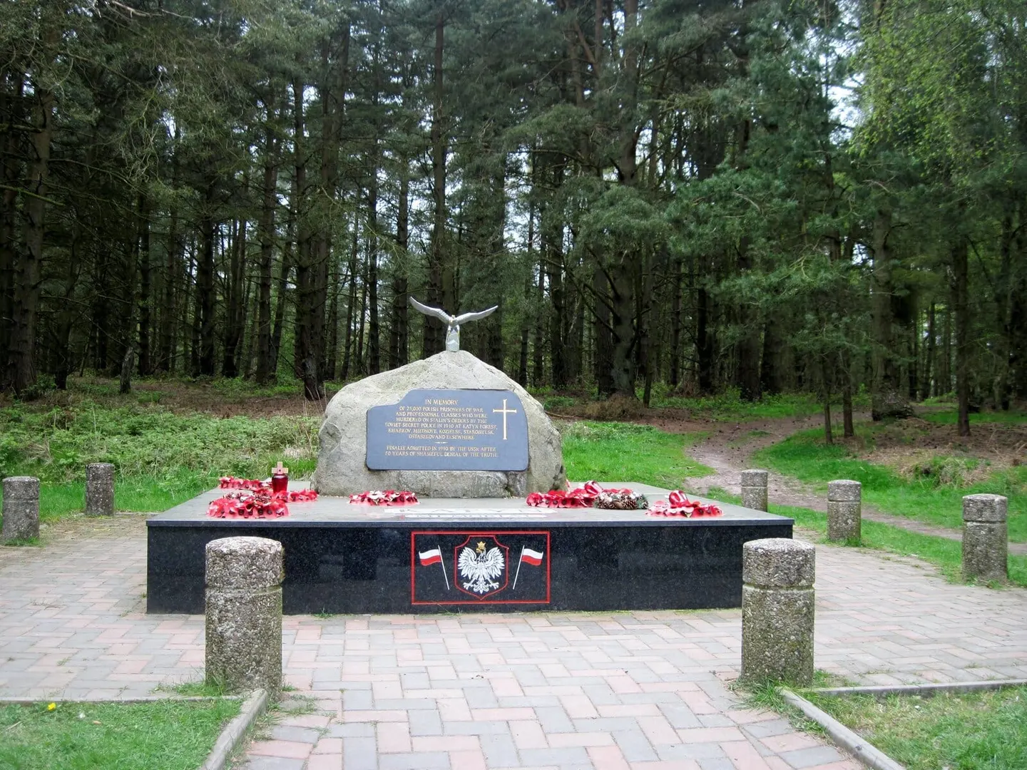Photo of Katyn Memorial, Cannock Chase, a landmark near Abbots Bromley, Staffordshire, central England.