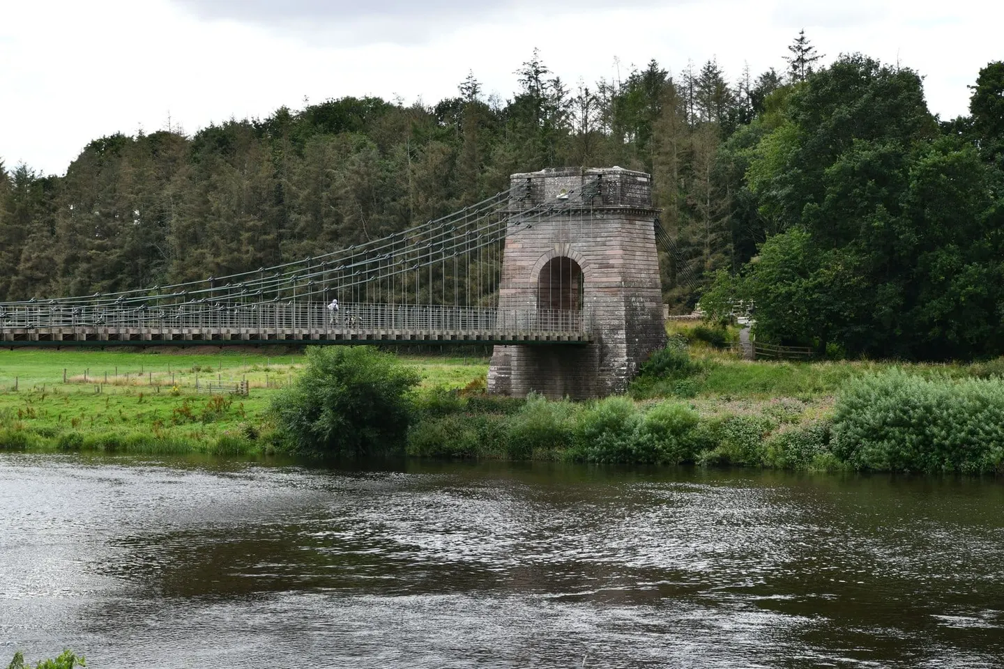 Photo of Union Chain Bridge, a landmark near Norham, Northumberland, north east England.