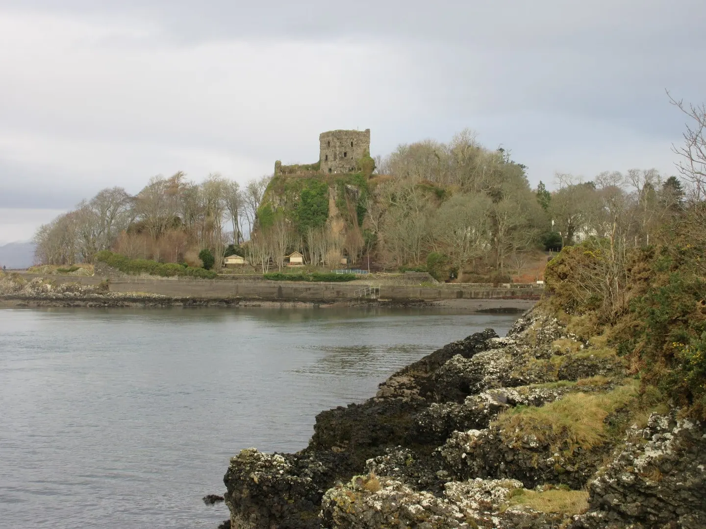 Photo of Dunollie Castle, a ruined castle near Oban, Argyll and Bute, the Scottish Highlands and Islands.