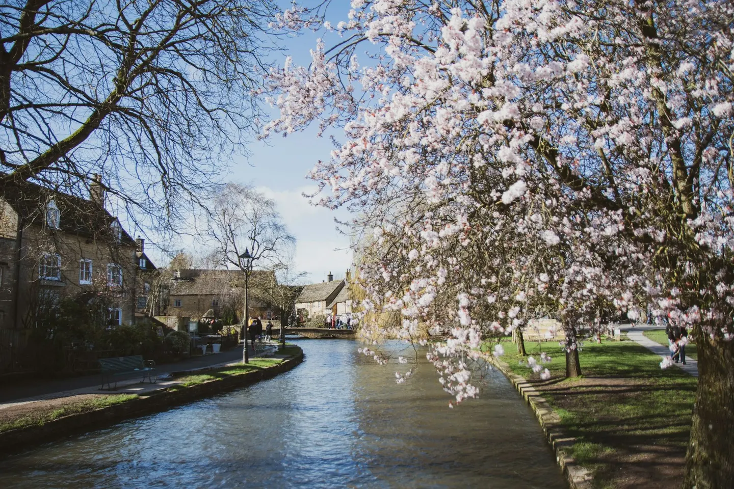 Photo of Bourton-on-the-Water, a village in the Cotswolds, Gloucestershire, south west England.