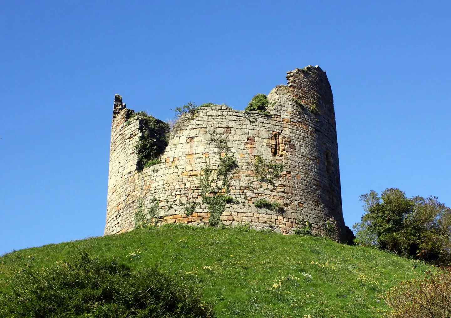 Photo of Hawarden Castle, a ruined castle near Mold, Flintshire, north Wales.