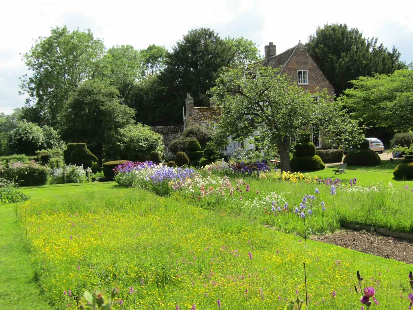 Photo of The Manor Garden, Hemingford Grey, a garden in Cambridgeshire, eastern England.