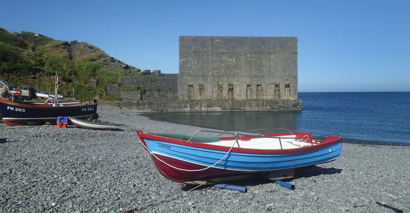 Photo of Porthoustock, a swimming spot near Coverack, Cornwall, south west England.