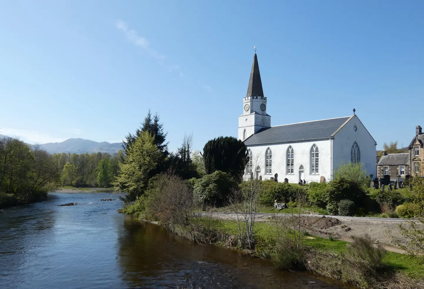 Photo of Comrie, a village in Perth and Kinross, central Scotland.